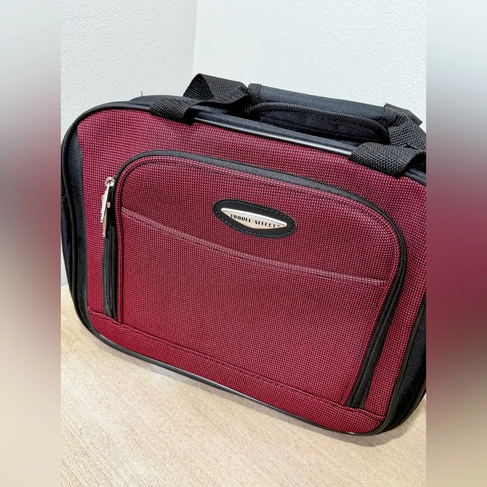 Travel Select Luggage Bag Travel Red Burgundy Men Carry On Tote Strap Toiletries